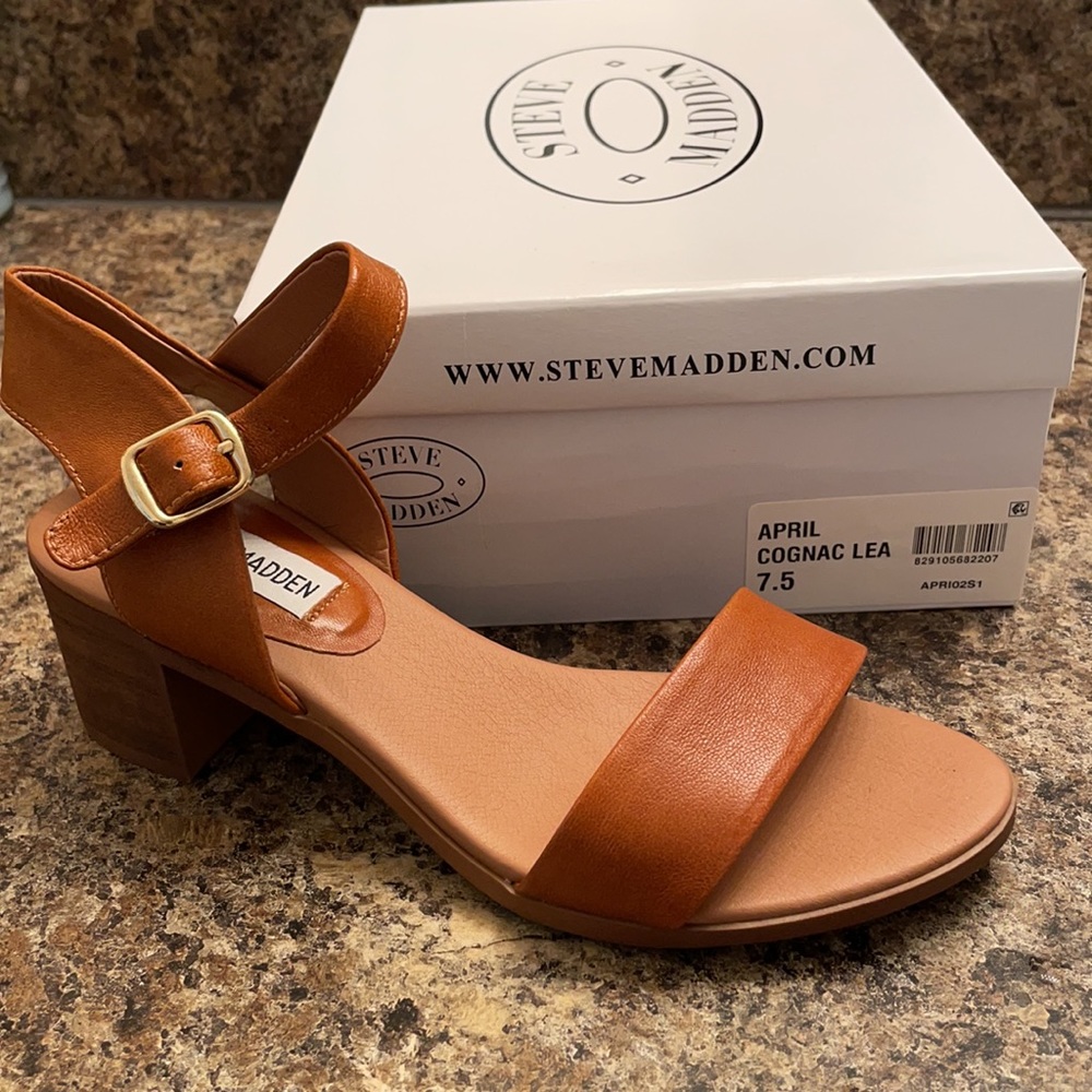 Steve Madden April Sandals Cognac 7.5